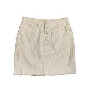 River Island Womens Solid White Denim Jean Mini Skirt 4 Small US 8 UK